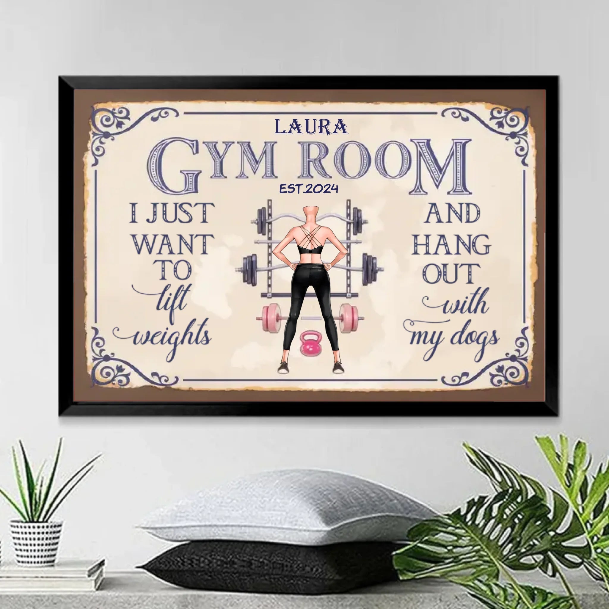 I Just Want To Lift Weights - Personalized Poster/Wrapped Canvas - Birthday Gift For Gymer - Fitness Lady 714710 - 715293 - DiyGiftly