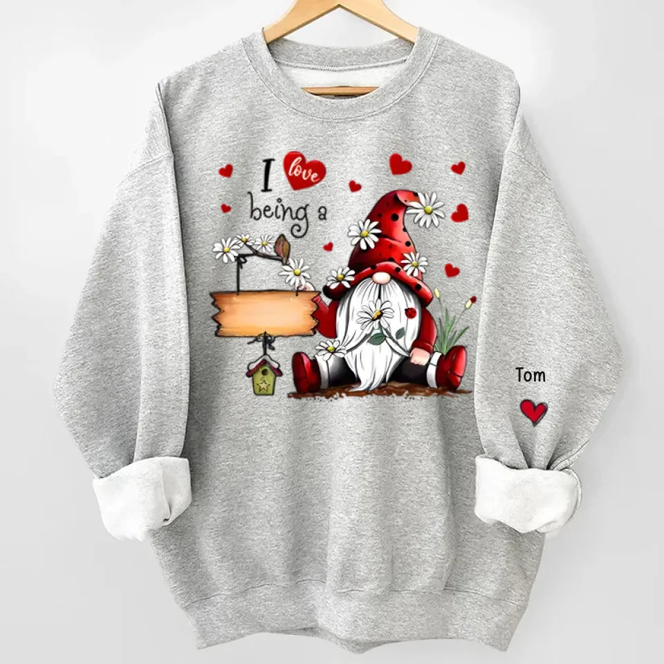 personalized sleeve names I Love Being a Nana unisex sweatshirt cozy family apparel for nana