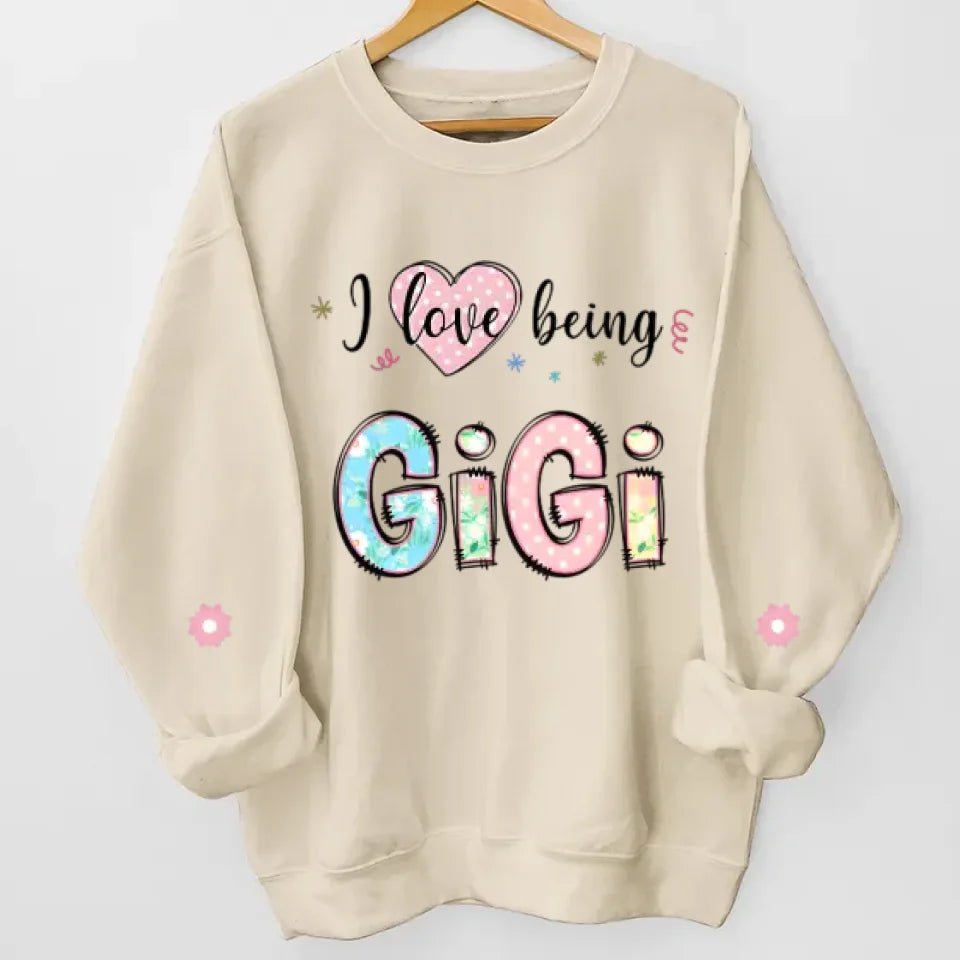 Personalized family names unisex sweatshirt christmas gift for grandparents
