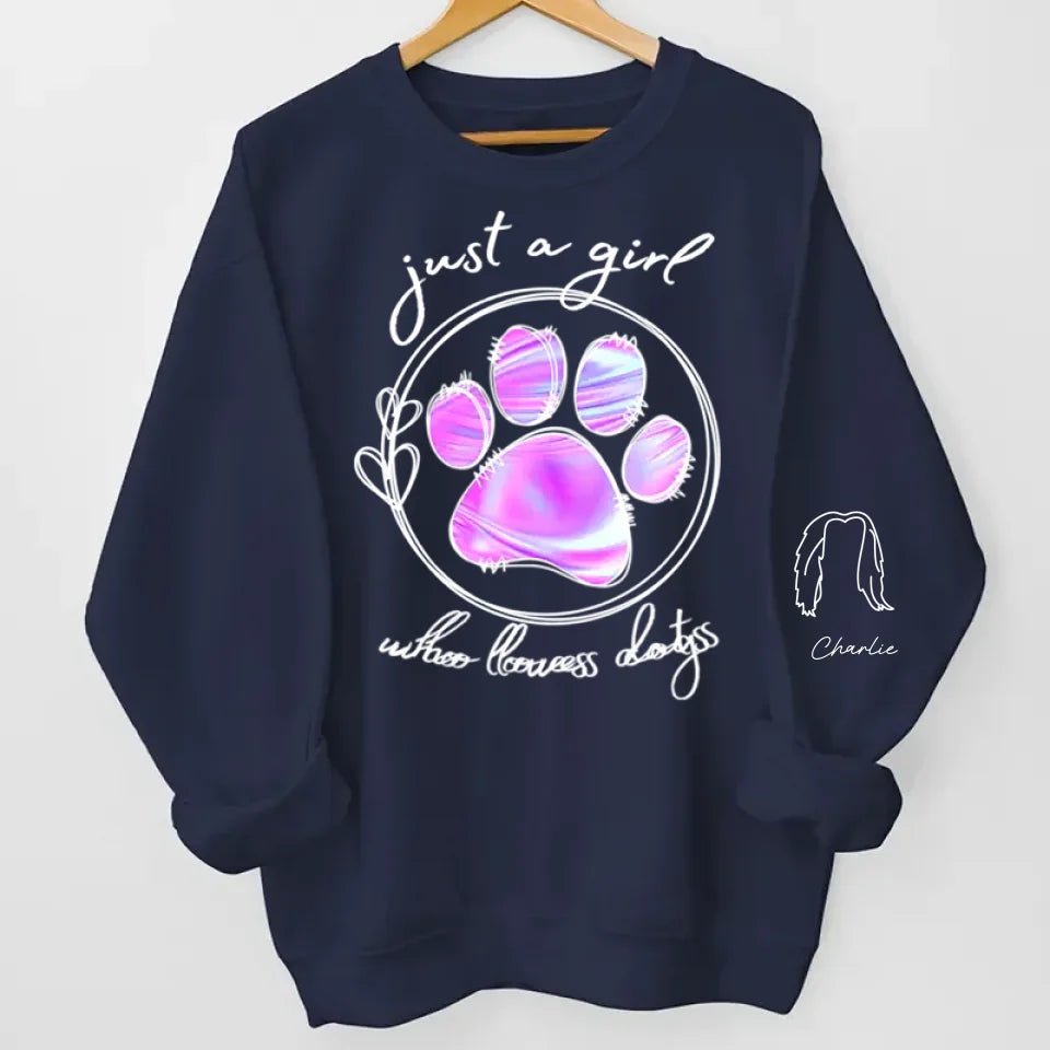 I Love My Pets - Dog & Cat Personalized Custom Unisex Sweatshirt With Design On Sleeve - Gift For Pet Owners, Pet Lovers 679957 - 679959 - DiyGiftly