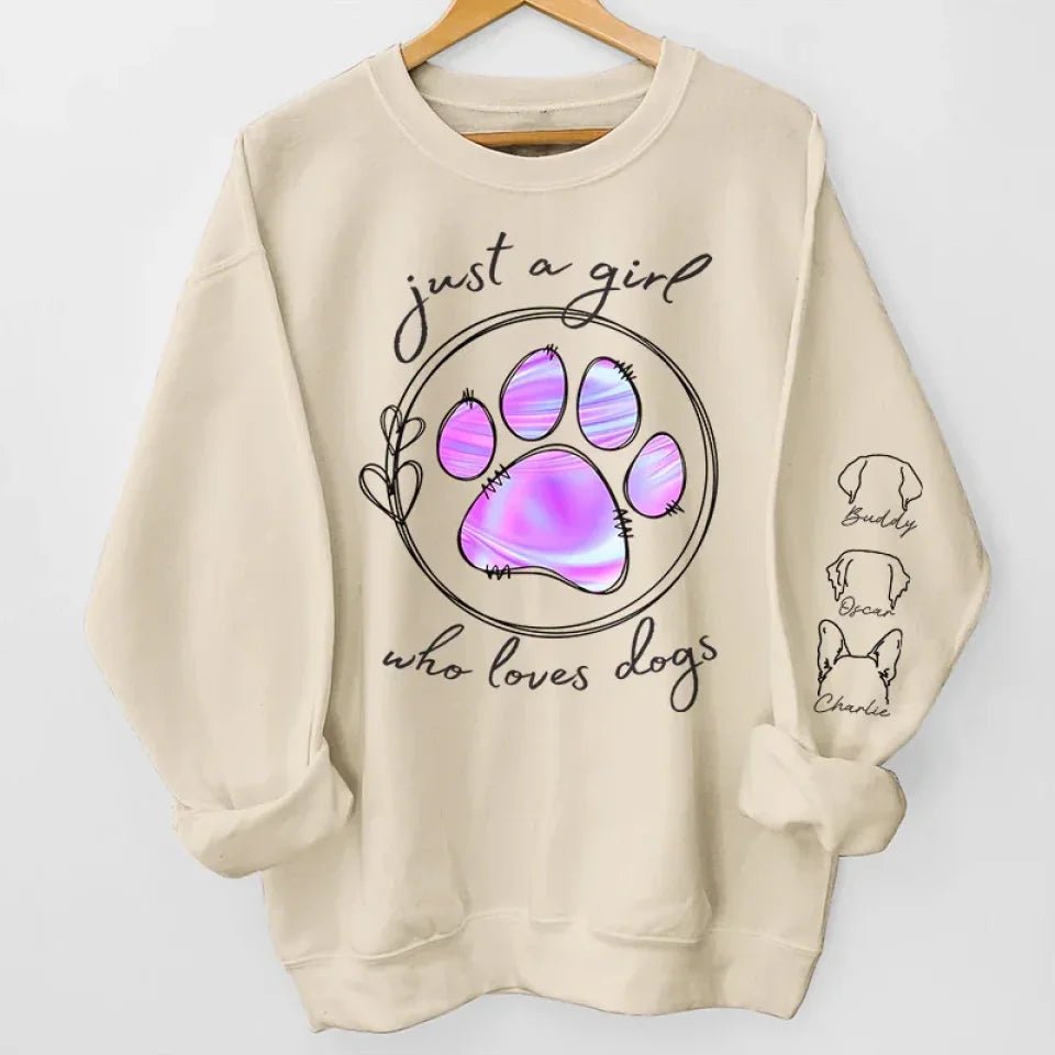 I Love My Pets - Dog & Cat Personalized Custom Unisex Sweatshirt With Design On Sleeve - Gift For Pet Owners, Pet Lovers 679957 - 679959 - DiyGiftly