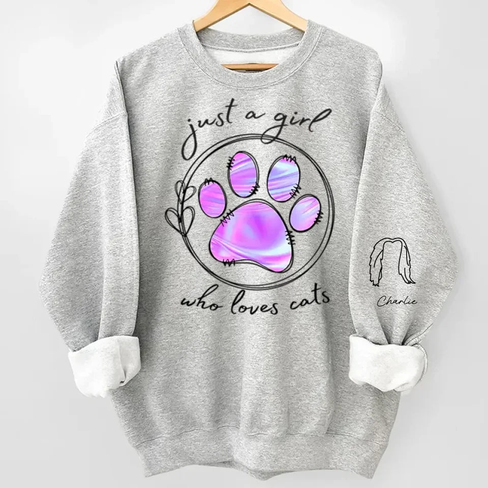 I Love My Pets - Dog & Cat Personalized Custom Unisex Sweatshirt With Design On Sleeve - Gift For Pet Owners, Pet Lovers 679957 - 679959 - DiyGiftly
