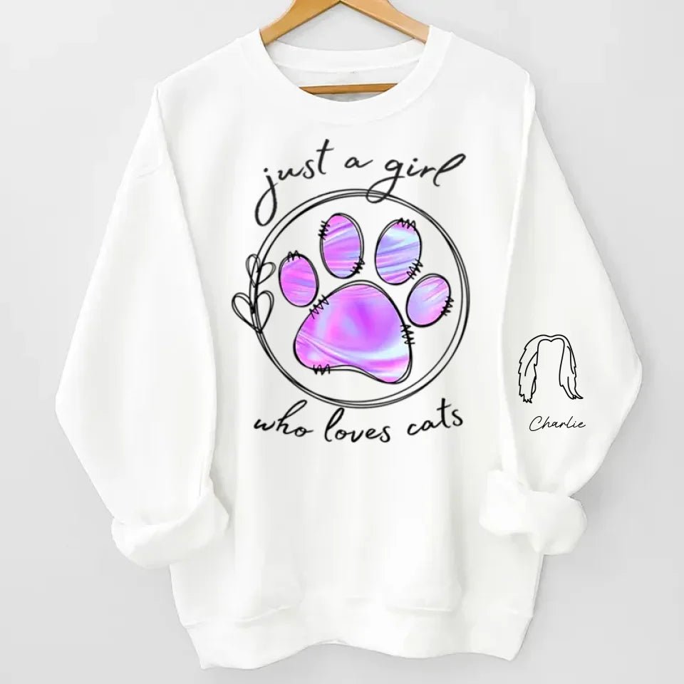 I Love My Pets - Dog & Cat Personalized Custom Unisex Sweatshirt With Design On Sleeve - Gift For Pet Owners, Pet Lovers 679957 - 679959 - DiyGiftly