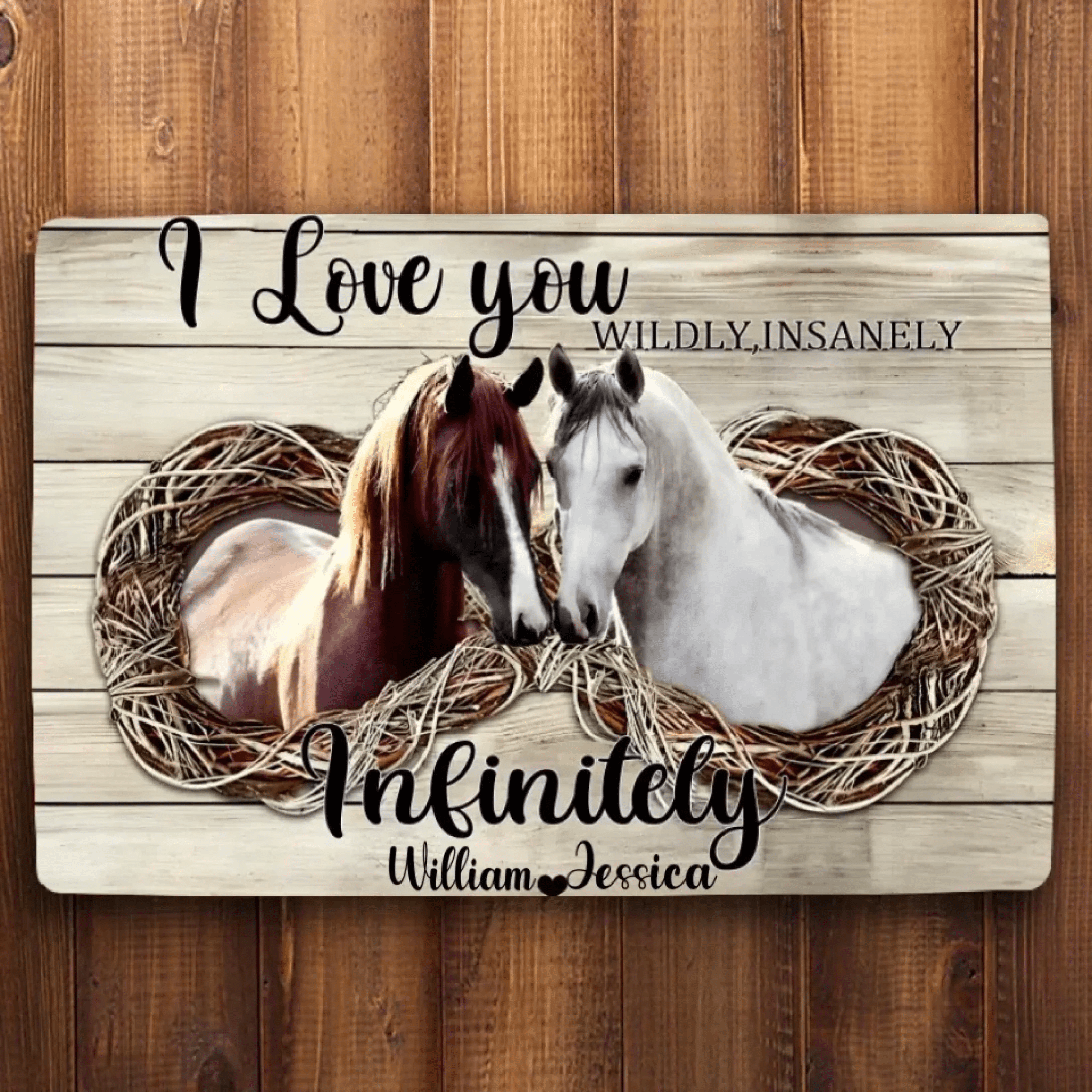 I Love You Insanely - Personalized Couple Horse Doormat 741342 - D - DiyGiftly