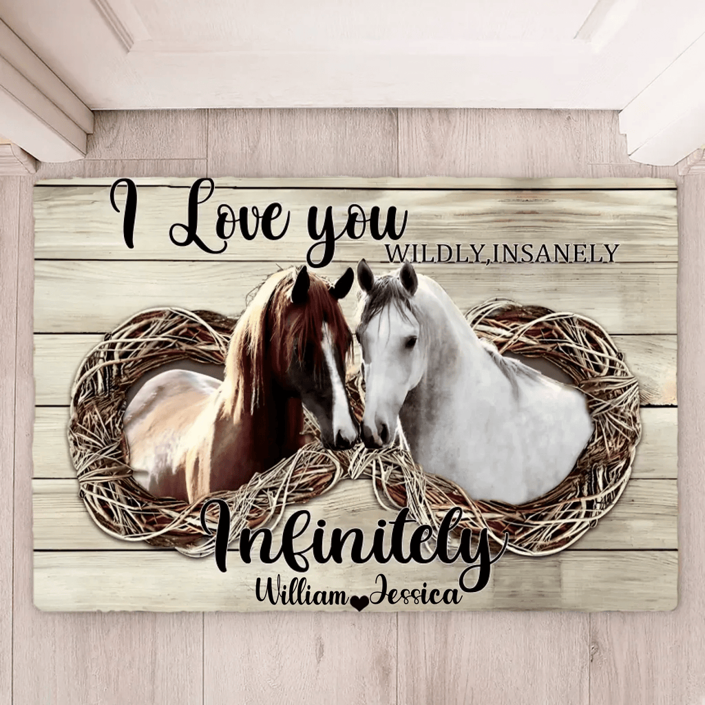 I Love You Insanely - Personalized Couple Horse Doormat 741342 - D - DiyGiftly
