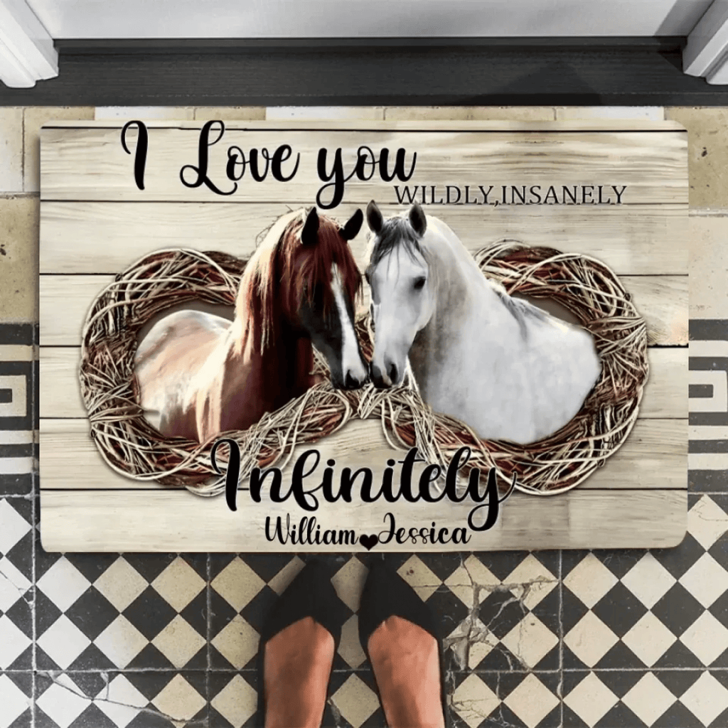 I Love You Insanely - Personalized Couple Horse Doormat 741342 - D - DiyGiftly