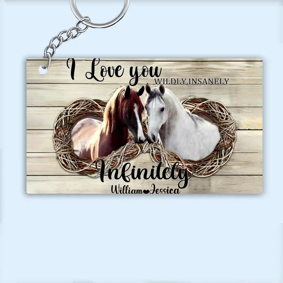 I Love You Insanely - Personalized Couple Horse Keychain 741720 - Y - DiyGiftly