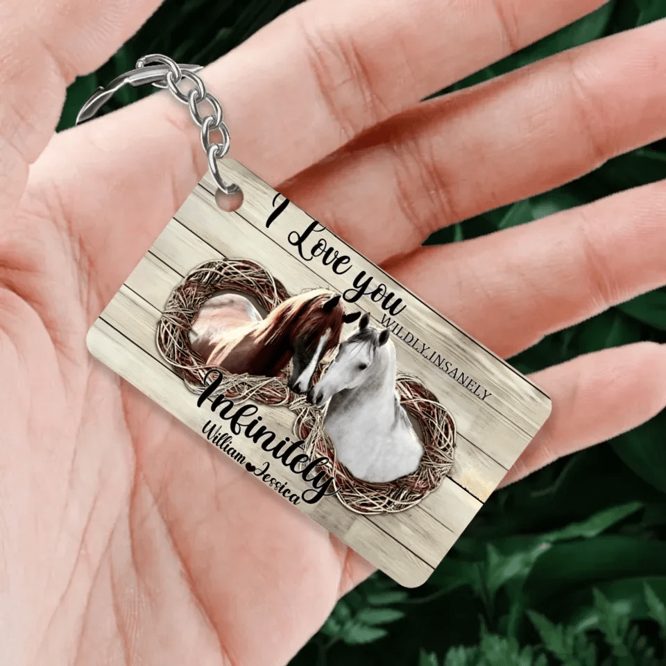 I Love You Insanely - Personalized Couple Horse Keychain 741720 - Y - DiyGiftly