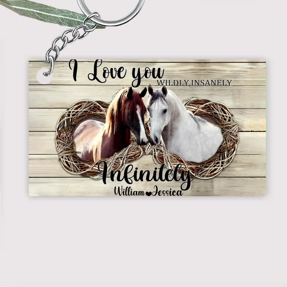 I Love You Insanely - Personalized Couple Horse Keychain 741720 - Y - DiyGiftly