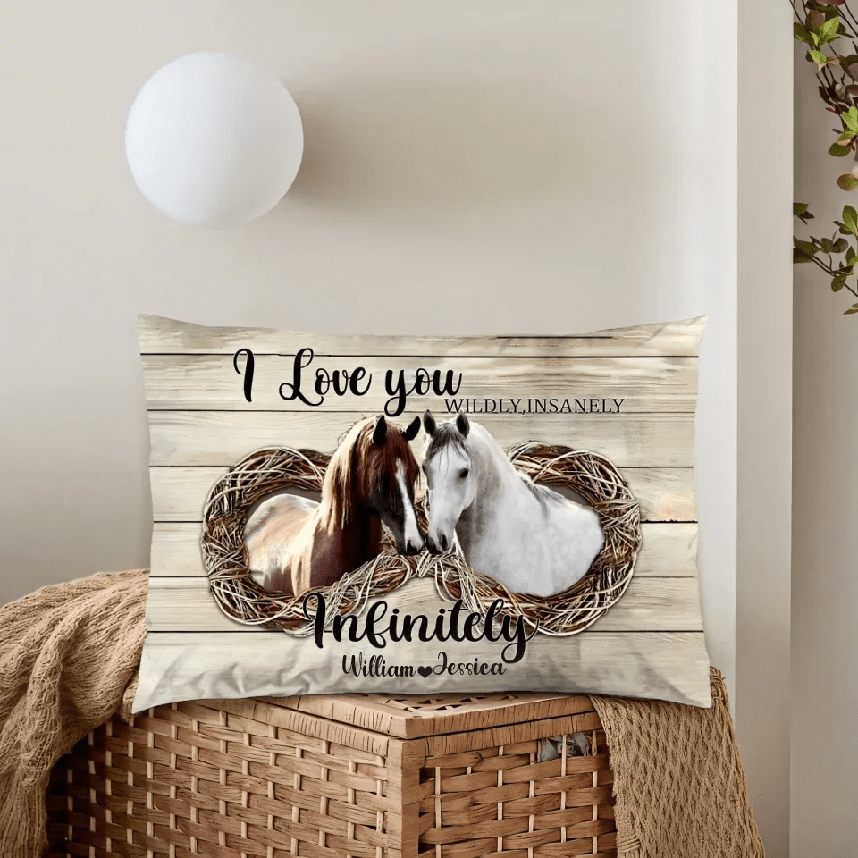 I Love You Insanely - Personalized Couple Horse Pillow 741343 - B - DiyGiftly