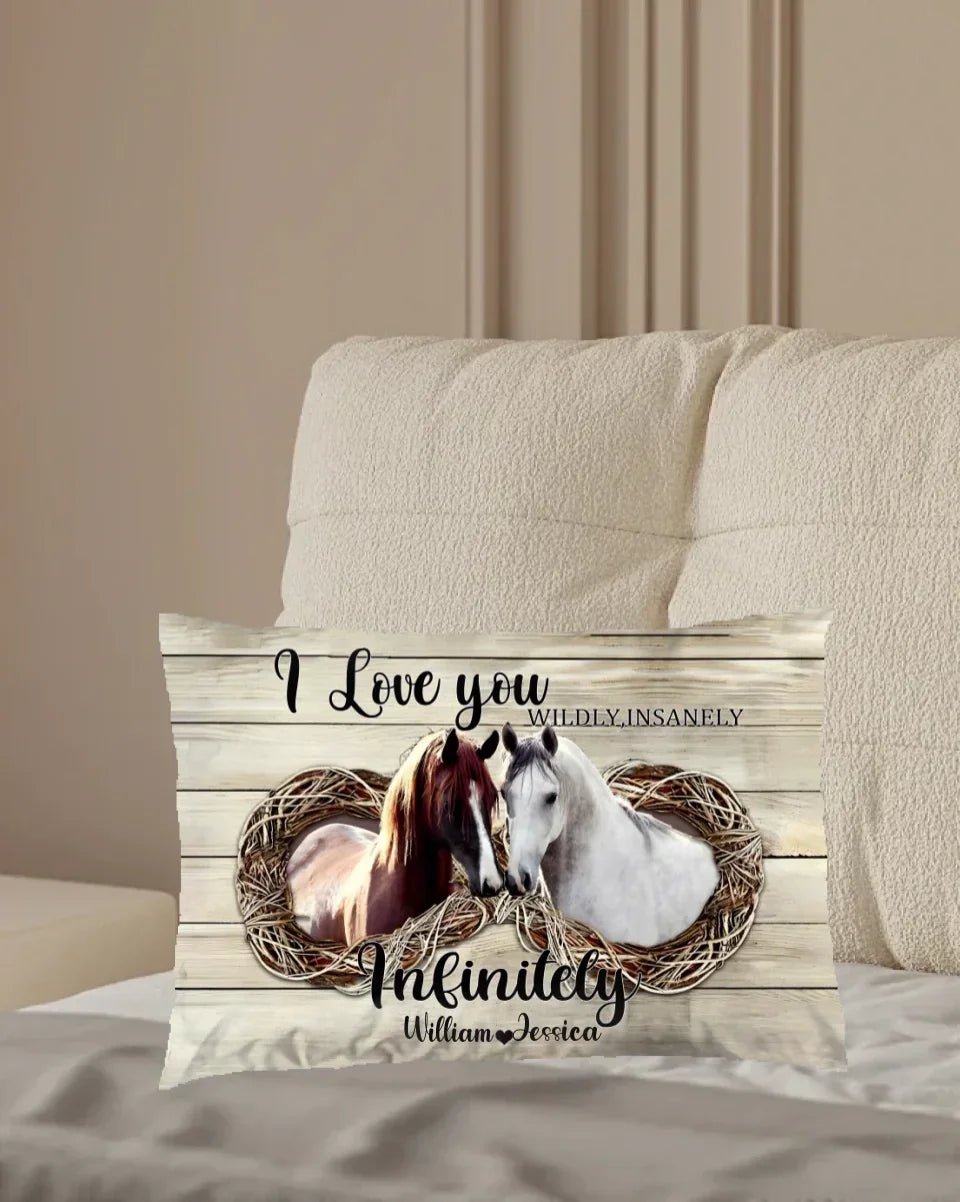 I Love You Insanely - Personalized Couple Horse Pillow 741343 - B - DiyGiftly