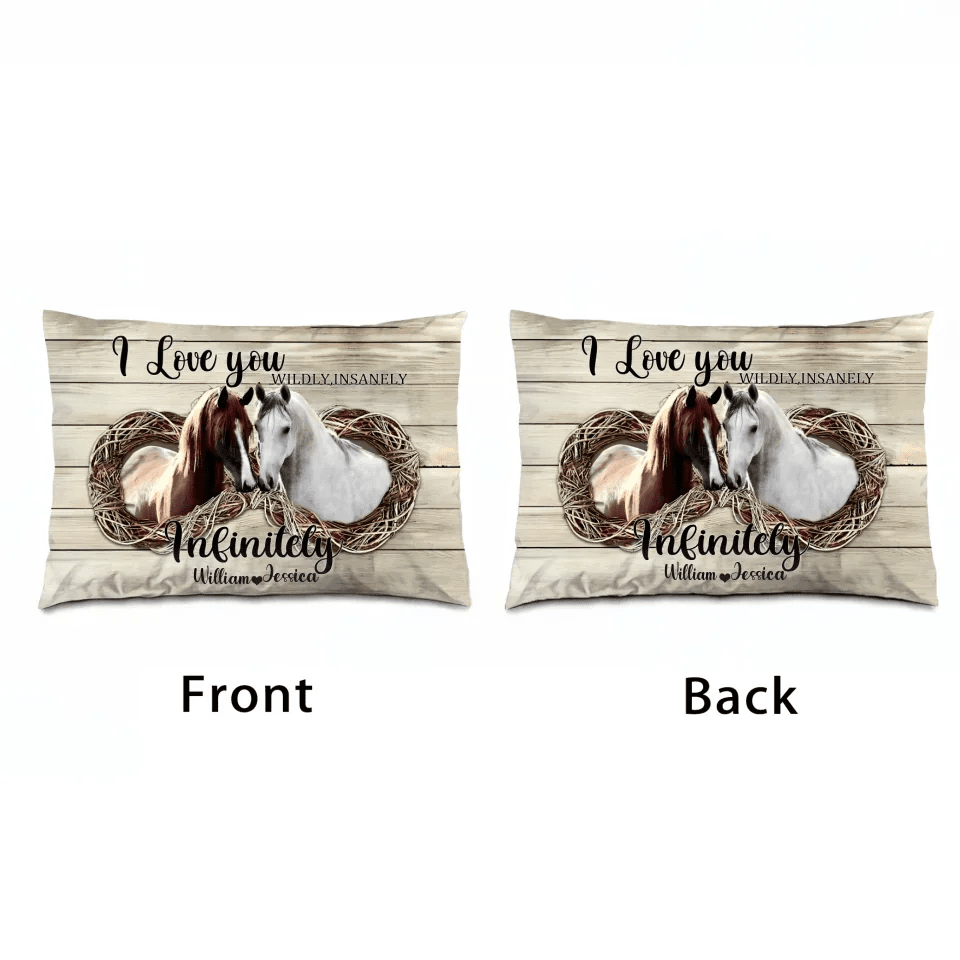 I Love You Insanely - Personalized Couple Horse Pillow 741343 - B - DiyGiftly