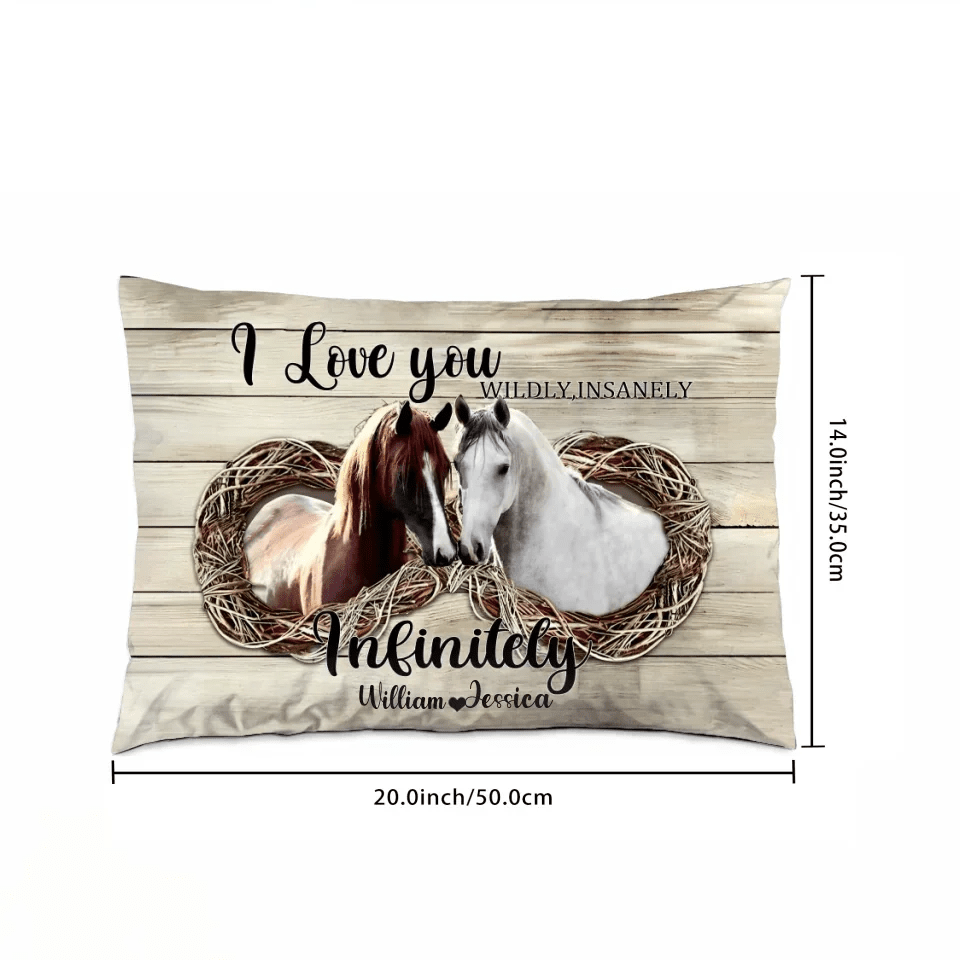 I Love You Insanely - Personalized Couple Horse Pillow 741343 - B - DiyGiftly