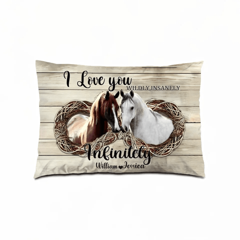 I Love You Insanely - Personalized Couple Horse Pillow 741343 - B - DiyGiftly