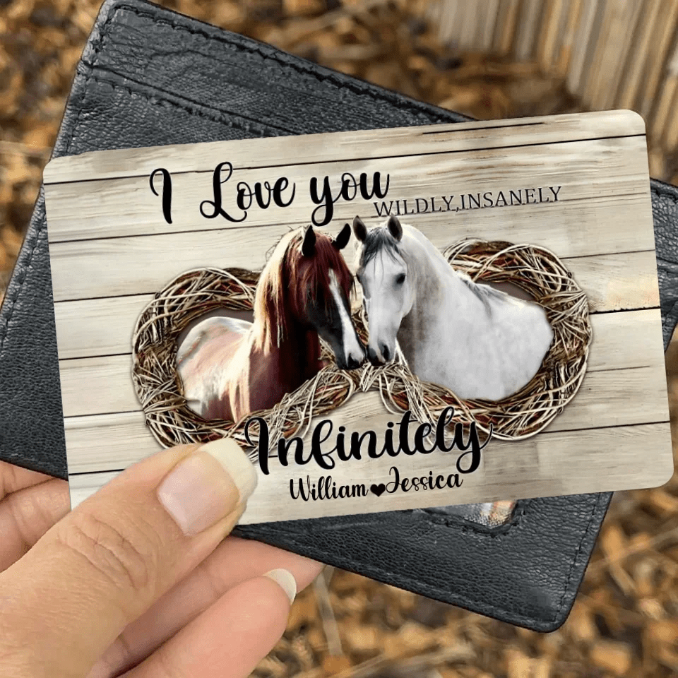 I Love You Insanely - Personalized Couple Horse Wallet Card 741343 - Q - DiyGiftly