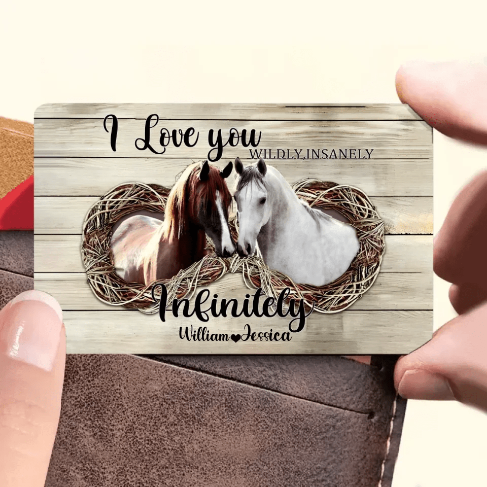 I Love You Insanely - Personalized Couple Horse Wallet Card 741343 - Q - DiyGiftly