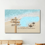 I Love You To The Beach And Back – Sea Turtles Personalized City Map Poster, Anniversary Gift For Couple 745695 - 745696 - DiyGiftly