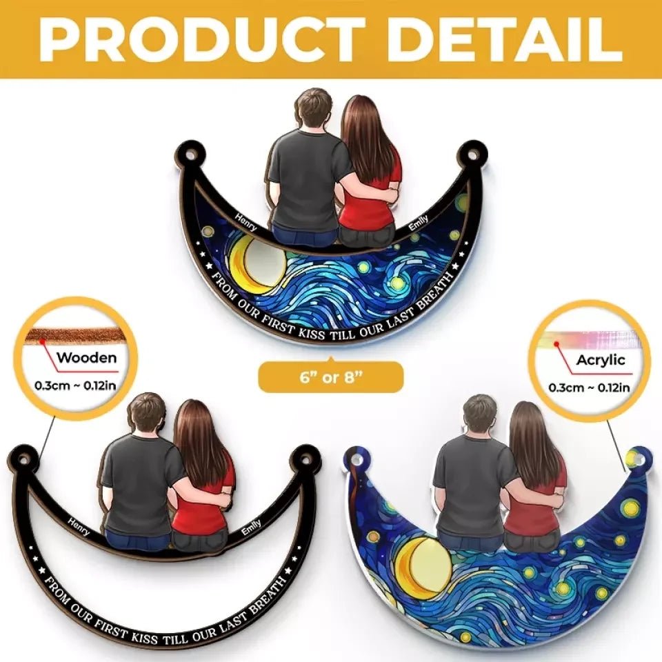 I Love You To The Moon And Back - Couple Personalized Window Hanging Suncatcher - Gift For Husband Wife, Anniversary 671274 - DiyGiftly