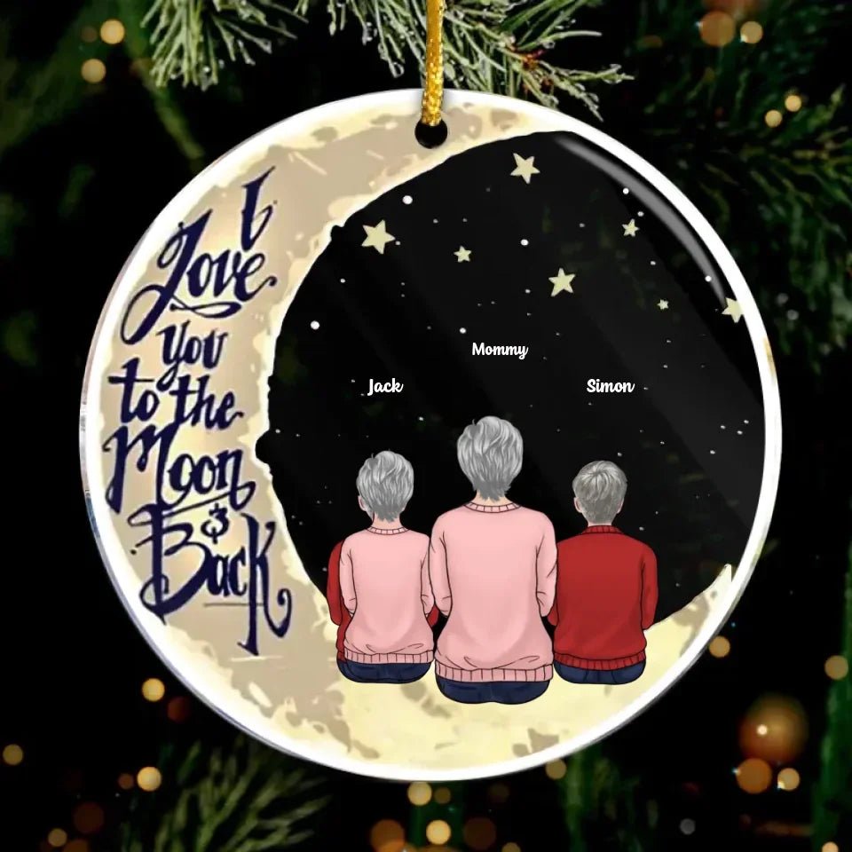 I Love You To The Moon And Back - Personalized Custom Round Shaped Acrylic Christmas Ornament - Gift For Grandma, Grandparents, Christmas Gift 671588 - DiyGiftly