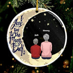 I Love You To The Moon And Back - Personalized Custom Round Shaped Acrylic Christmas Ornament - Gift For Grandma, Grandparents, Christmas Gift 671588 - DiyGiftly