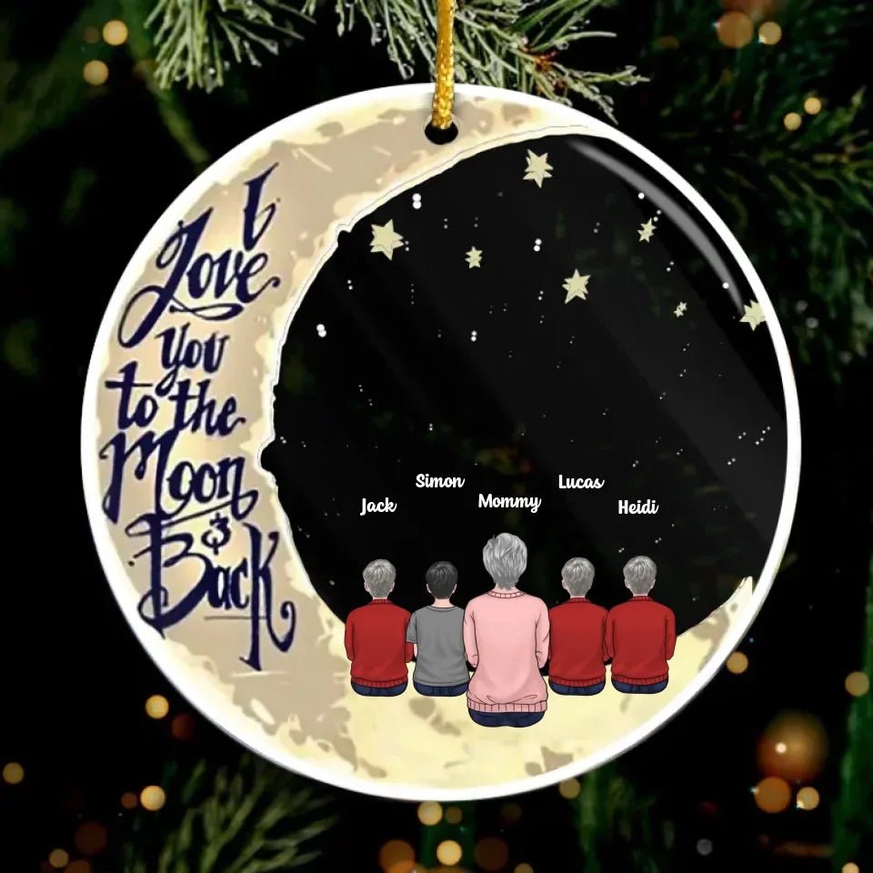 I Love You To The Moon And Back - Personalized Custom Round Shaped Acrylic Christmas Ornament - Gift For Grandma, Grandparents, Christmas Gift 671588 - DiyGiftly