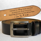 "I Promise To Be By Your Side" Sexy Engraved Leather Belt - Personalized Hidden Romantic Inscription Durable Leather with Classic Buckle Naughty & Sincere Gift Gifts for Husband 1129669 - DiyGiftly
