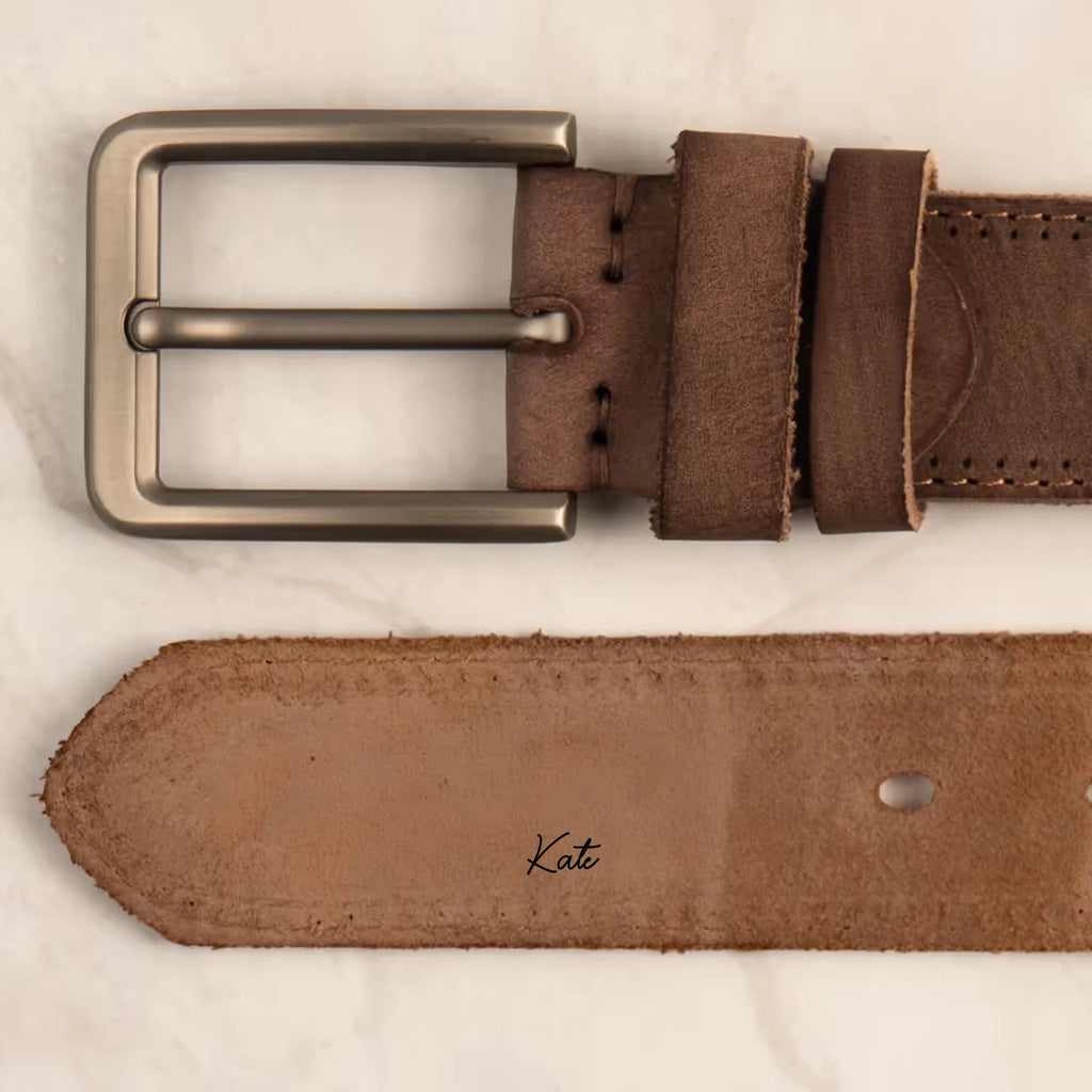 "I Promise To Be By Your Side" Sexy Engraved Leather Belt - Personalized Hidden Romantic Inscription Durable Leather with Classic Buckle Naughty & Sincere Gift Gifts for Husband 1129669 - DiyGiftly