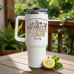 “I Serve in Heaven’s Waiting Room” – Hospice Nurse Floral Design Tumbler – Personalized 40oz Insulated Cup Gift for Nurse Appreciation, Hospice Aide, Daily Use 1148931 - DiyGiftly