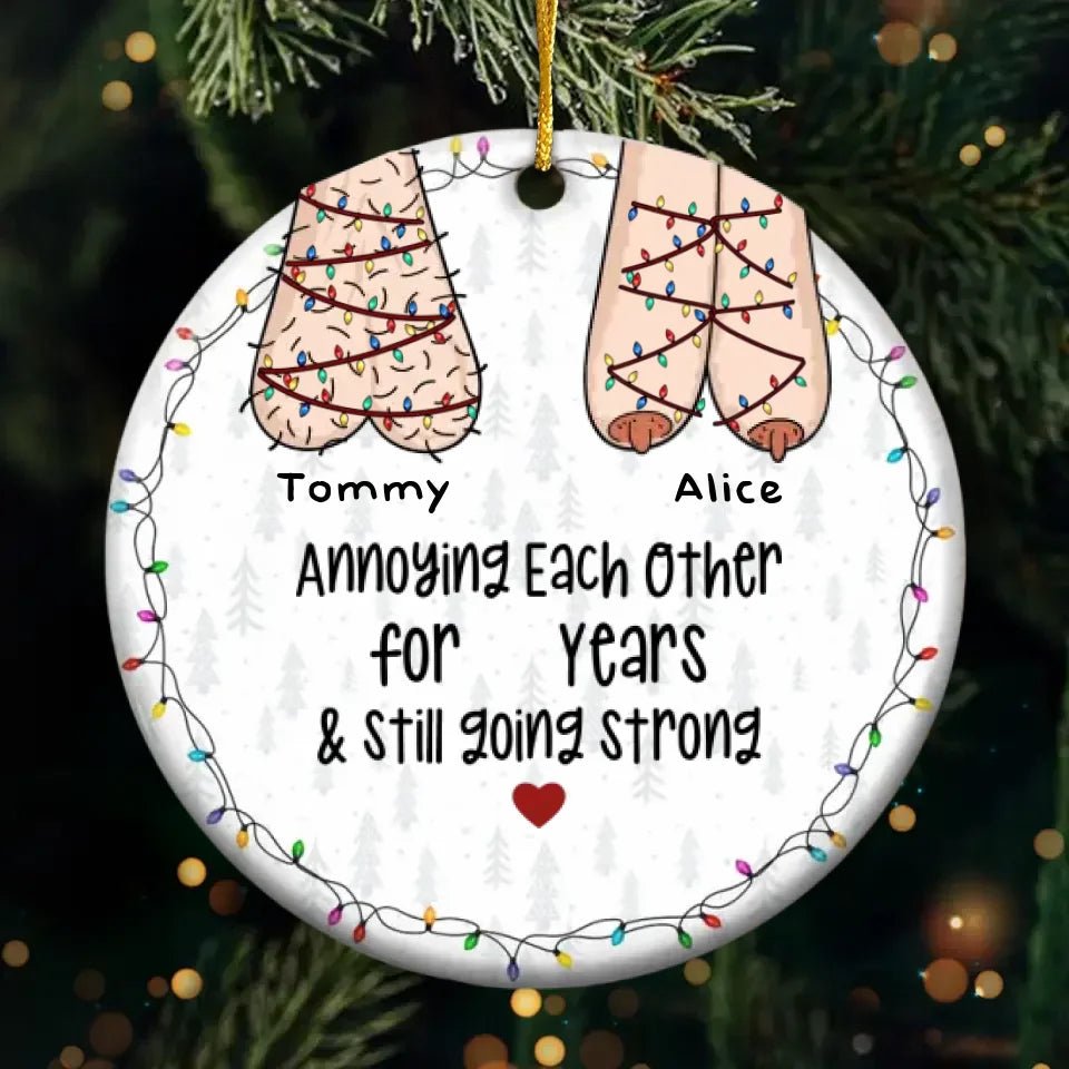 I Want To Grow Old With You Funny Christmas Couples - Personalized Ceramic Ornament 684703 - DiyGiftly