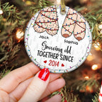 I Want To Grow Old With You Funny Christmas Couples - Personalized Ceramic Ornament 684703 - DiyGiftly
