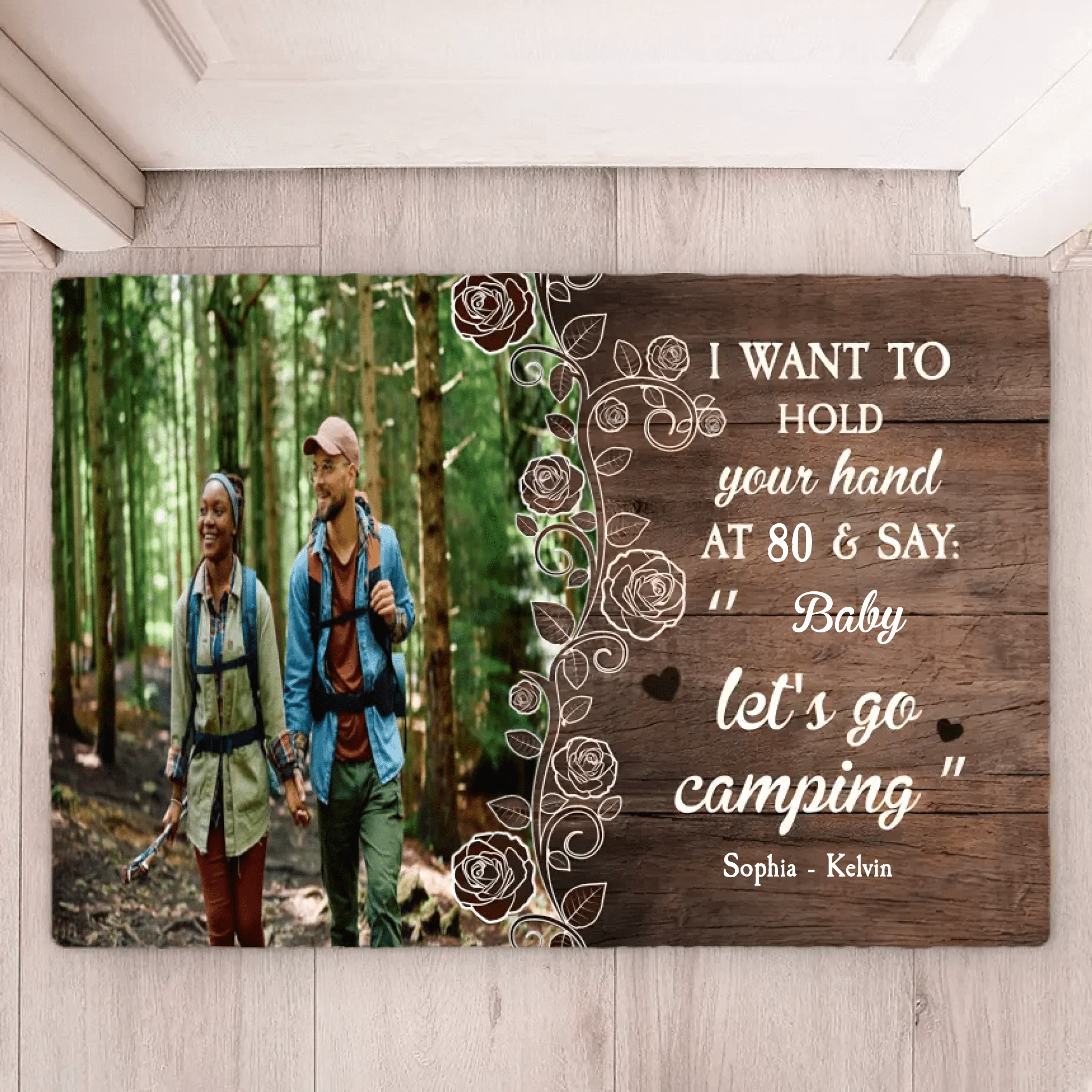 I Want To Hold Your Hand At 80 & Let's Go Camping - Personalized Photo 714443 - D - DiyGiftly