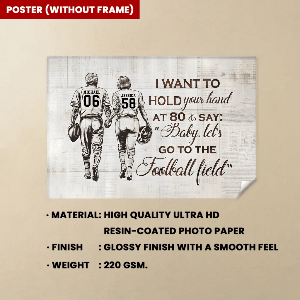 I Want To Hold Your Hand - Personalized Football Poster - Gift For Football Lovers 746792 - 746801 - DiyGiftly