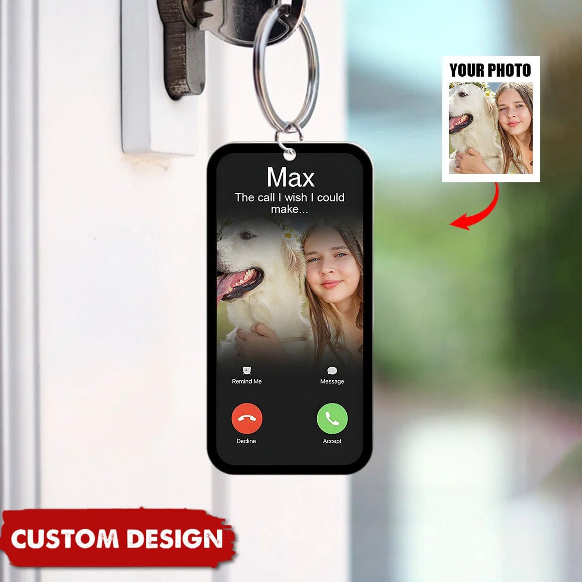 I Wish I Could Make – Custom Photo Acrylic Keychain, Personalized Keepsake, Unique Gift for Friends, Family, or Loved Ones, Engraved Memory Key Ring 77652480 - DiyGiftly