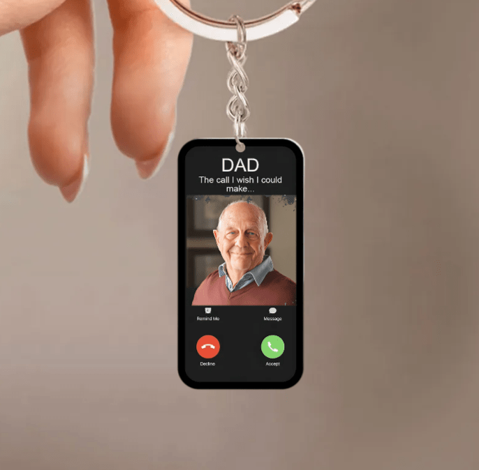 I Wish I Could Make – Custom Photo Acrylic Keychain, Personalized Keepsake, Unique Gift for Friends, Family, or Loved Ones, Engraved Memory Key Ring 77652480 - DiyGiftly