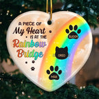 I Wish The Rainbow Bridge Had Visiting Hours - Memorial Personalized Custom Ornament - Ceramic Heart Shaped - Sympathy Gift, Christmas Gift For Pet Owners, Pet Lovers 677900 - DiyGiftly