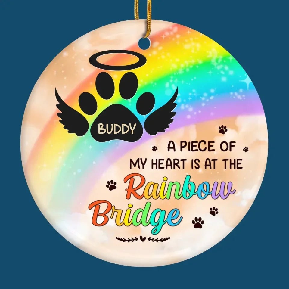 heart shaped keepsake personalized cat ceramic ornament loss of cat gift