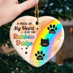 I Wish The Rainbow Bridge Had Visiting Hours - Memorial Personalized Custom Ornament - Ceramic Heart Shaped - Sympathy Gift, Christmas Gift For Pet Owners, Pet Lovers 677900 - DiyGiftly
