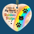 I Wish The Rainbow Bridge Had Visiting Hours - Memorial Personalized Custom Ornament - Ceramic Heart Shaped - Sympathy Gift, Christmas Gift For Pet Owners, Pet Lovers 677900 - DiyGiftly