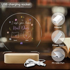 Custom Couple Message Night Lamp Personalized LED Light long distance gift