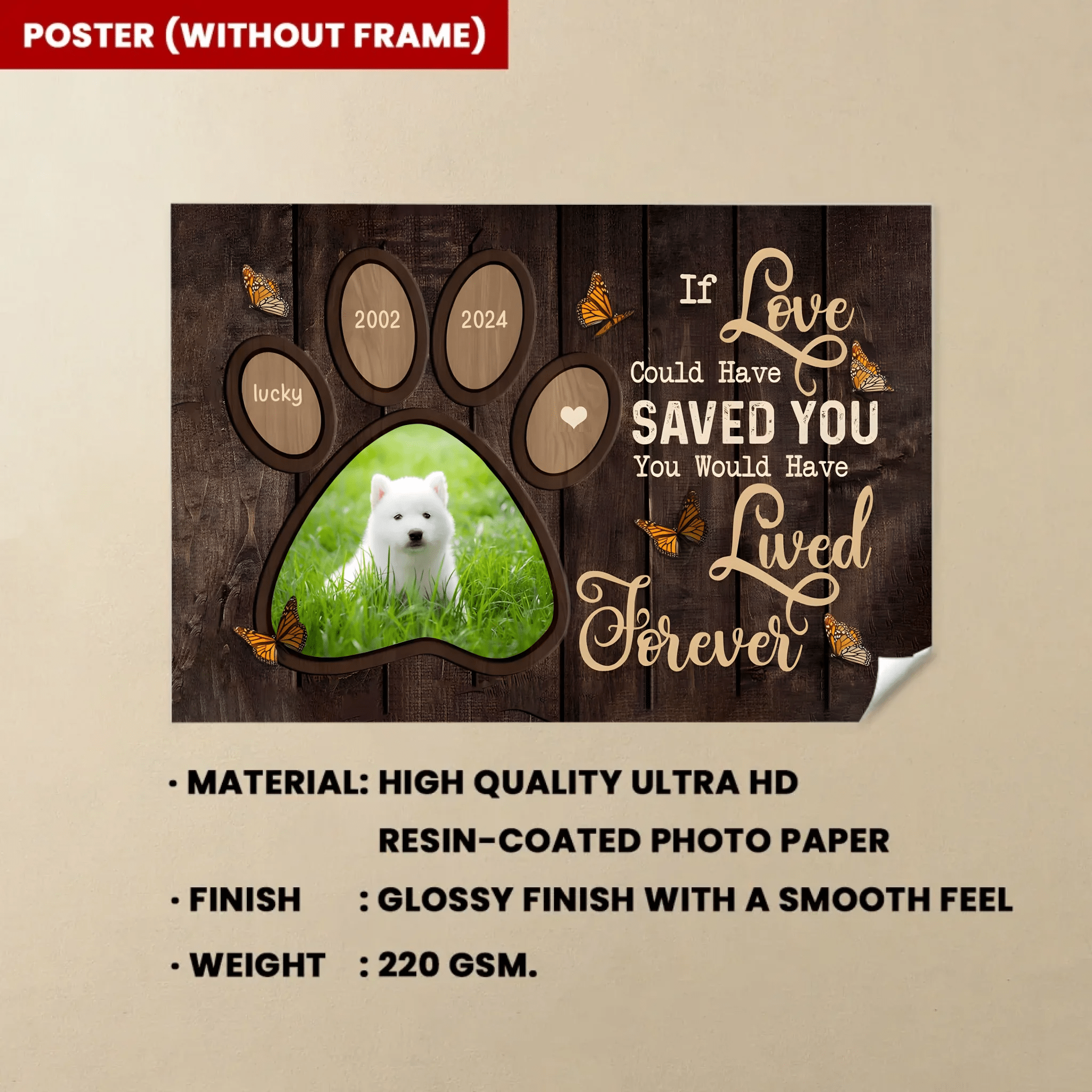 If Love Could Have Saved You You Would Have Lived Forever - Personalized Dog Poster 741764 - 741765 - DiyGiftly