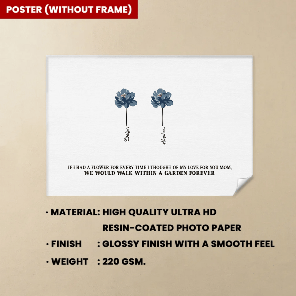 If We Had A Flower For Every Time We Thought Of Our Love For You - Personalized Poster/Canvas - Birthday, Mother's Day Gift For Mom, Grandma, Auntie 712286 - 712546 - DiyGiftly