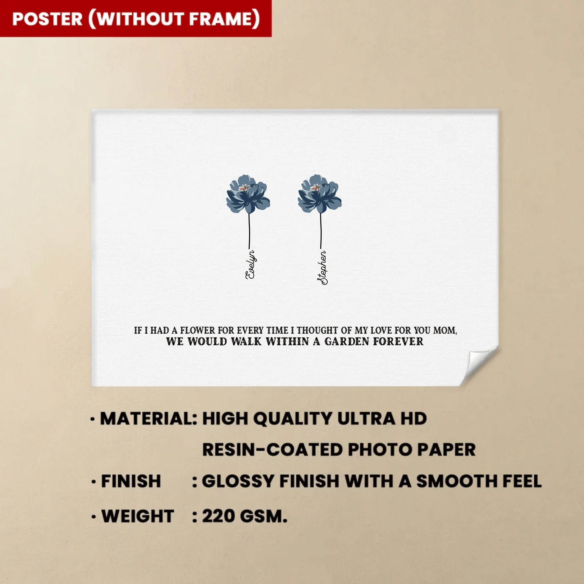 If We Had A Flower For Every Time We Thought Of Our Love For You - Personalized Poster/Canvas - Birthday, Mother's Day Gift For Mom, Grandma, Auntie 712286 - 712546 - DiyGiftly