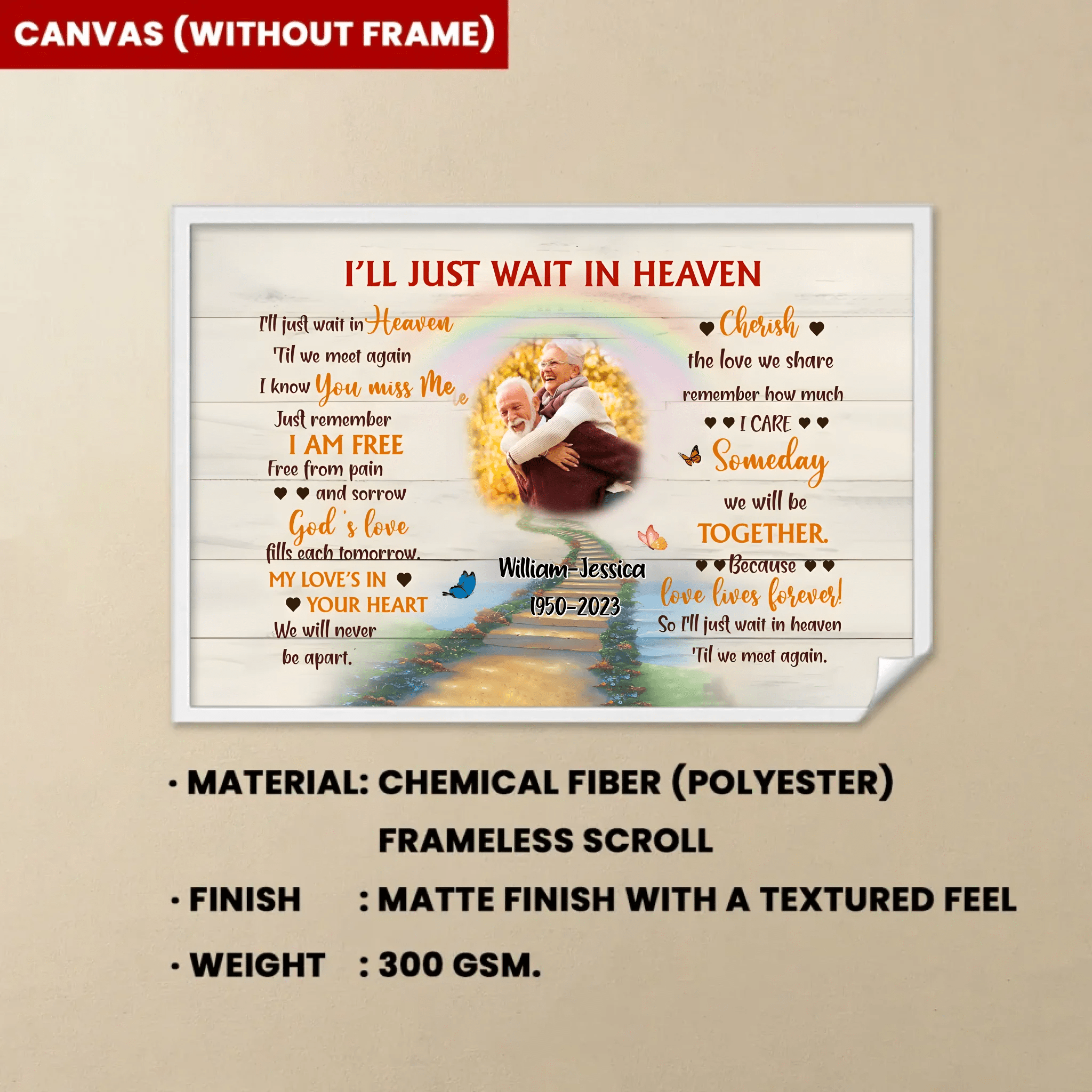 I'Ll Just Wait In Heaven Husband Memorial Canvas 710064 - 710317 - DiyGiftly