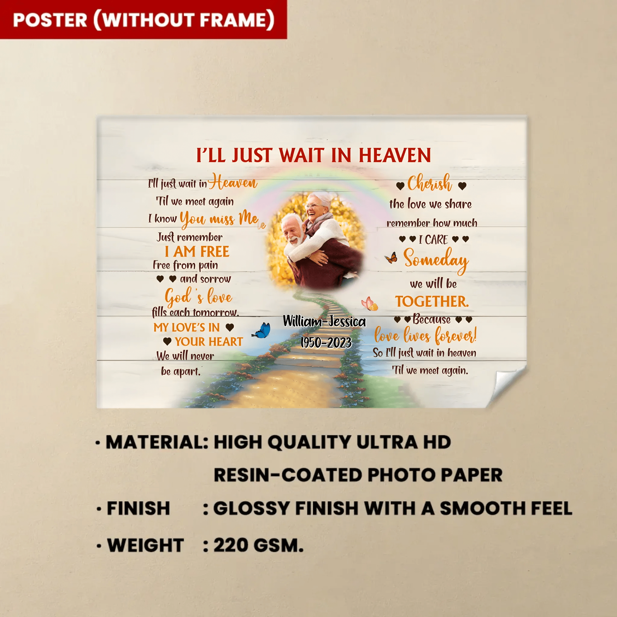 I'Ll Just Wait In Heaven Husband Memorial Canvas 710064 - 710317 - DiyGiftly