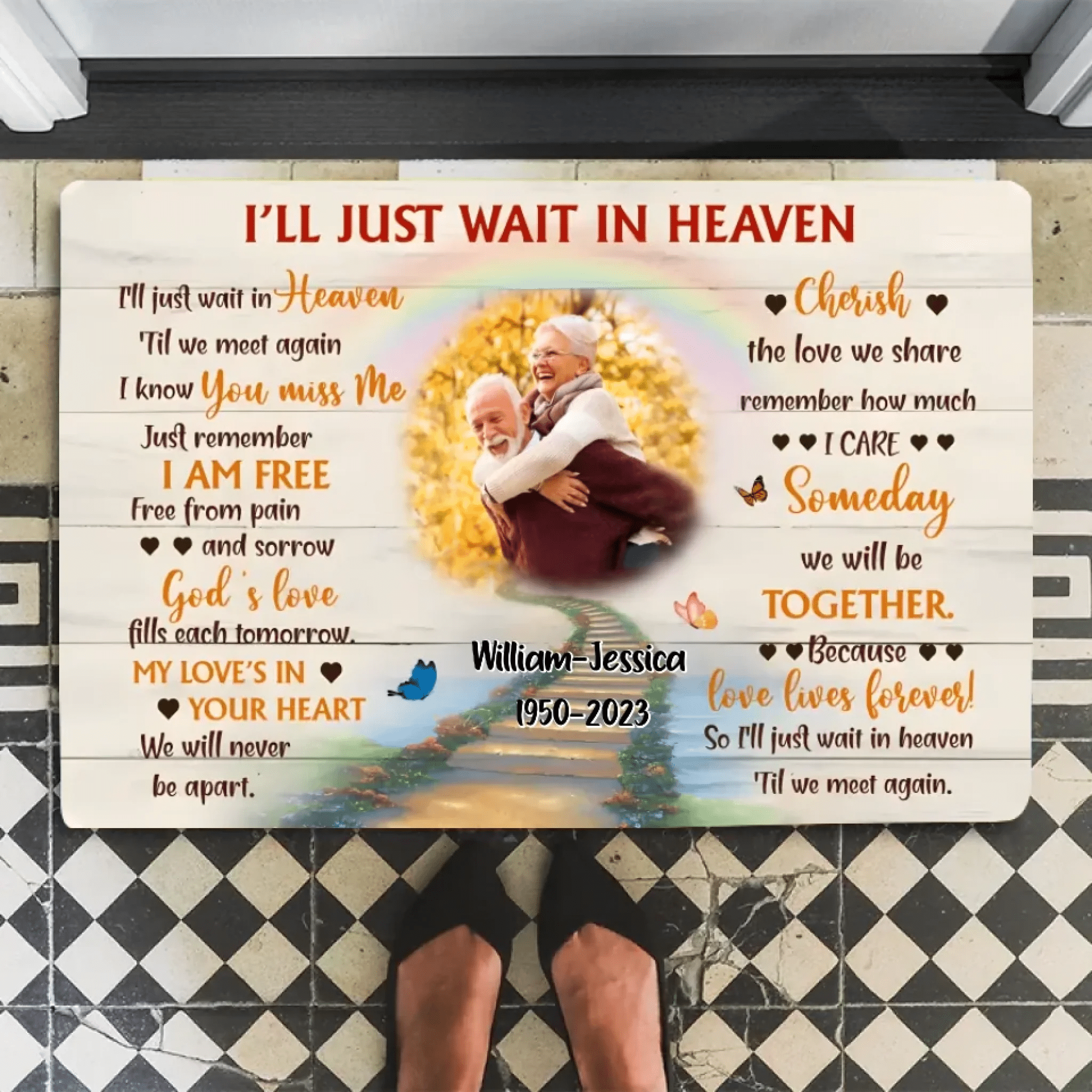 I'Ll Just Wait In Heaven Husband Memorial Mat 710064 - D - DiyGiftly