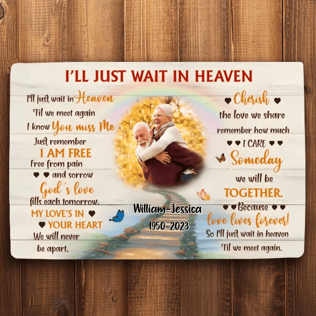 I'Ll Just Wait In Heaven Husband Memorial Mat 710064 - D - DiyGiftly