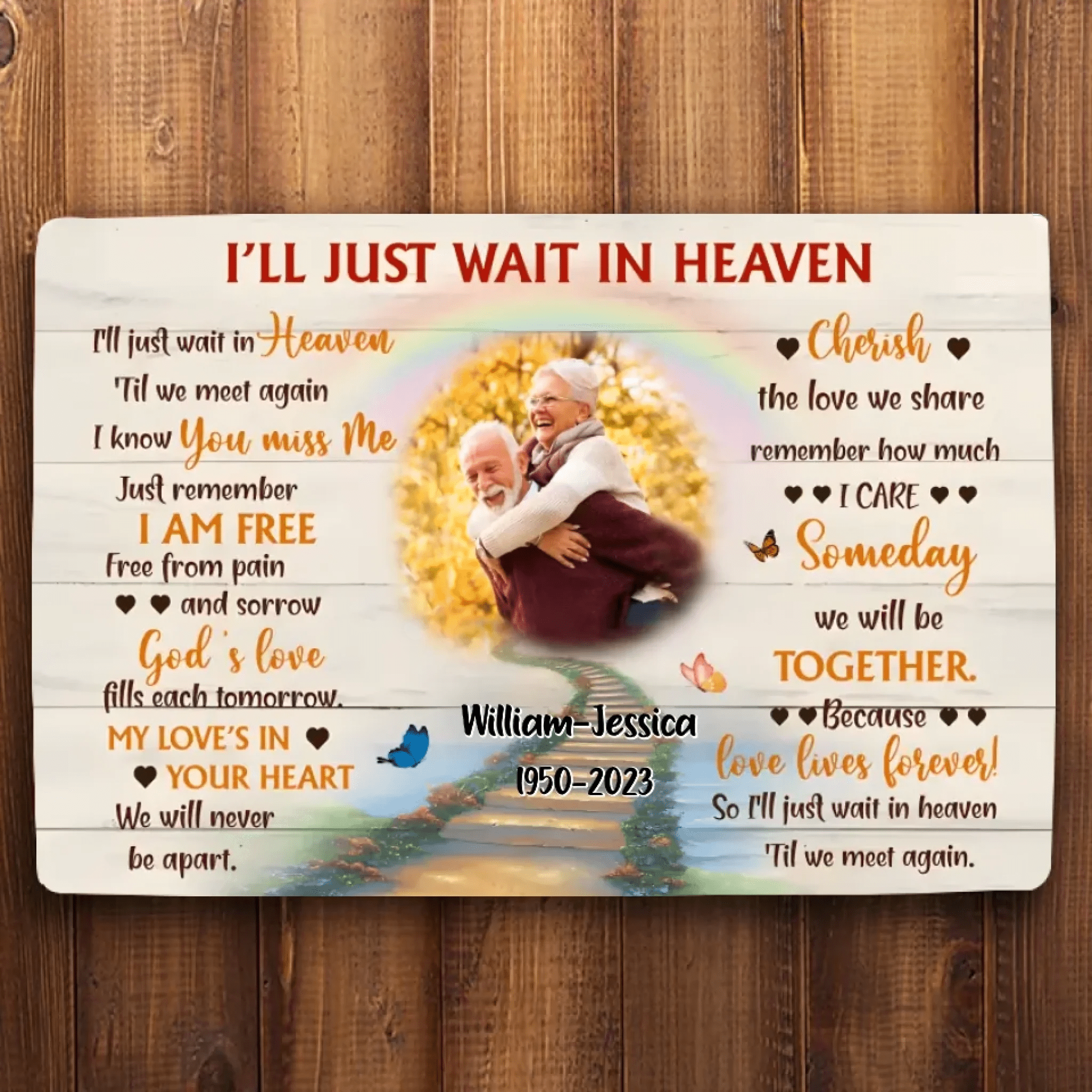 I'Ll Just Wait In Heaven Husband Memorial Mat 710064 - D - DiyGiftly