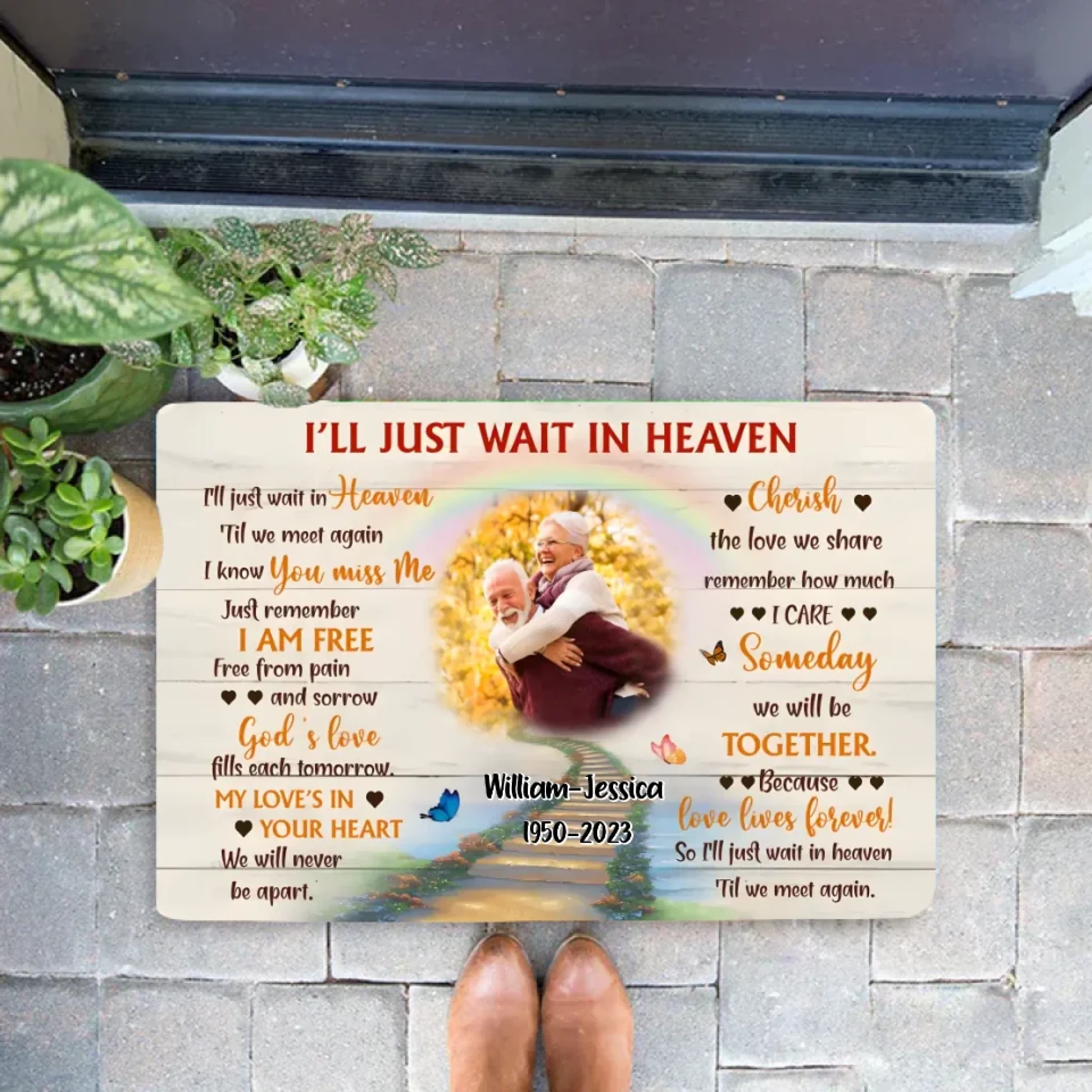 I'Ll Just Wait In Heaven Husband Memorial Mat 710064 - D - DiyGiftly