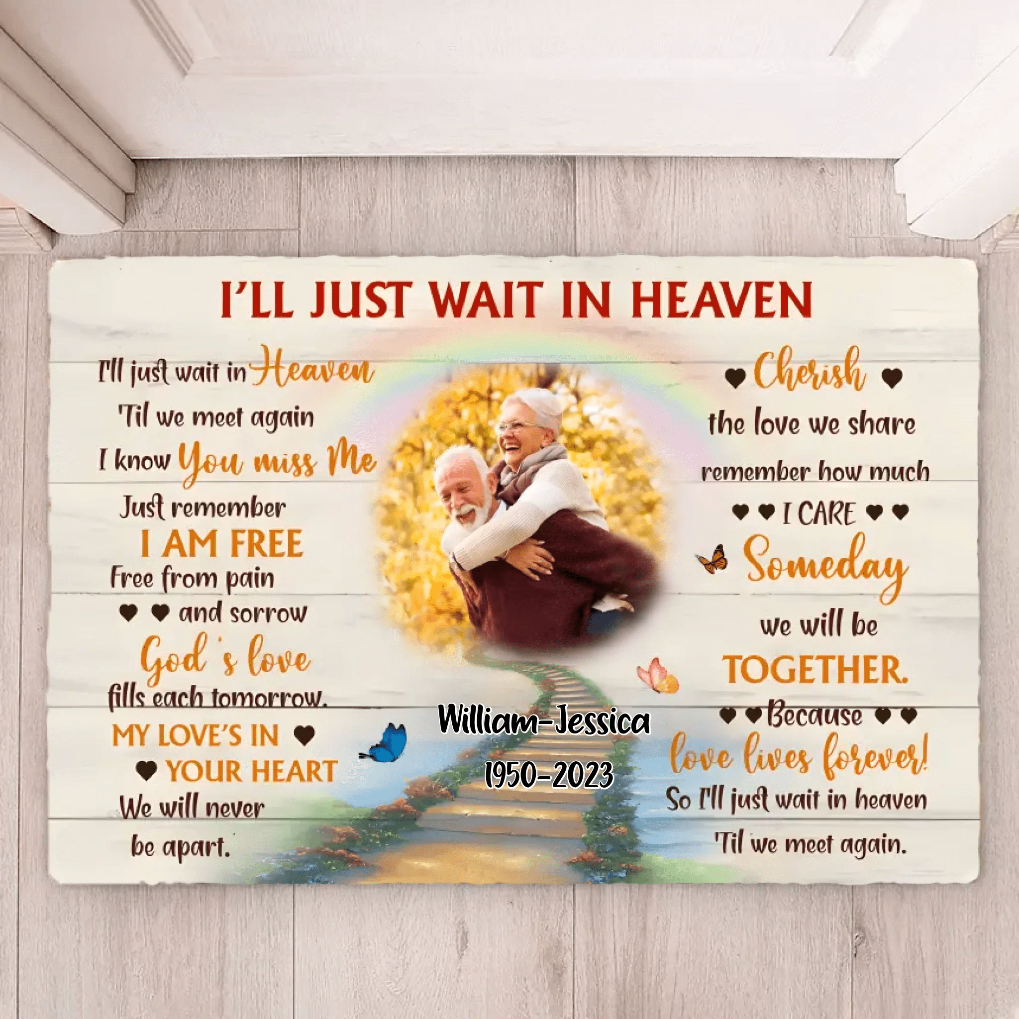 I'Ll Just Wait In Heaven Husband Memorial Mat 710064 - D - DiyGiftly
