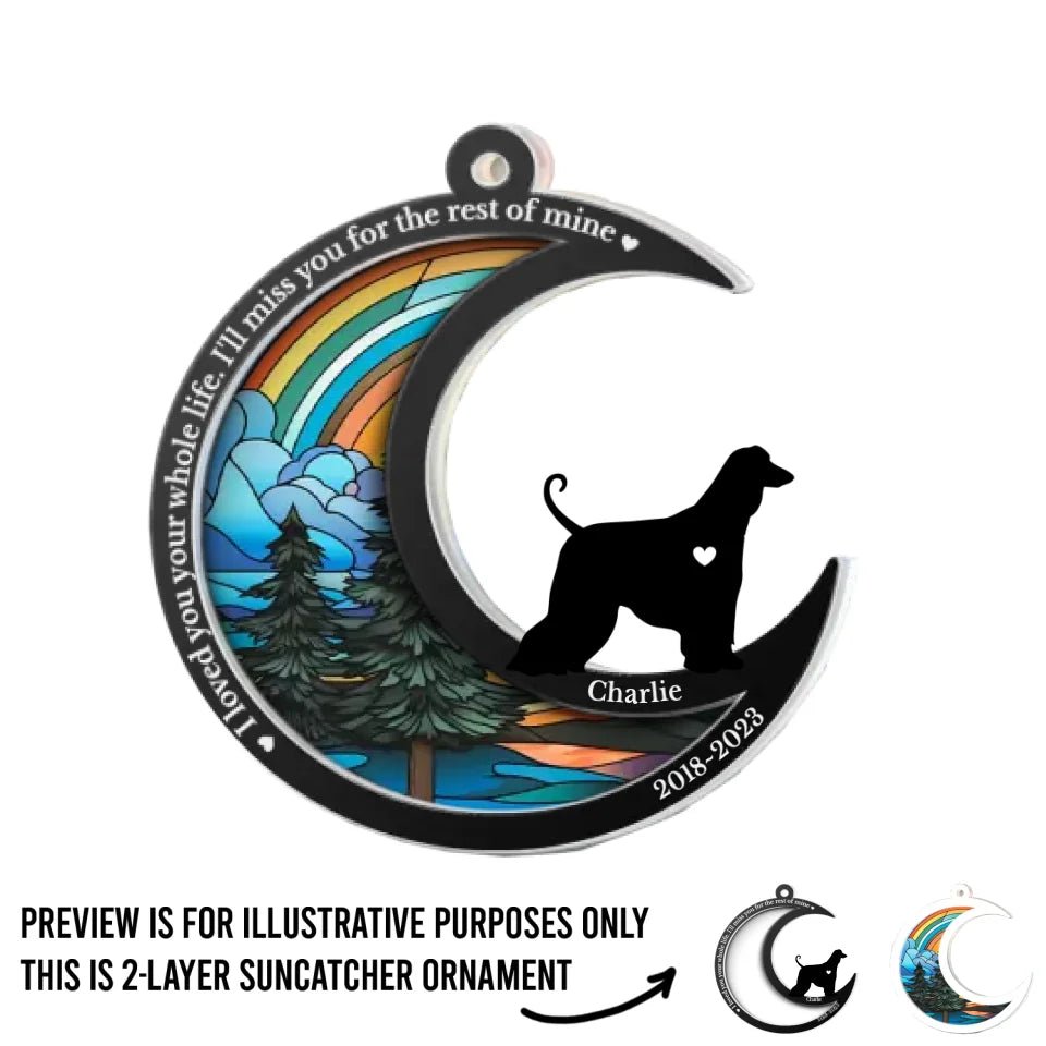 dog rainbow bridge memorial suncatcher ornament personalized design window hanging keepsake product preview